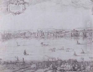 Panorama of London and the Thames, part one showing from Whitehall to Blackfriars, c.1600 by Nicolaes (Claes) Jansz Visscher