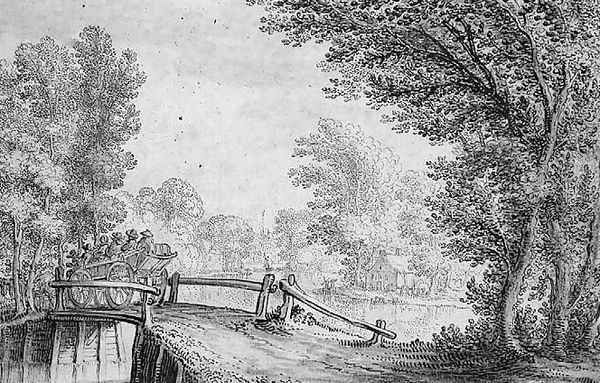 Landscape with a Cart Crossing a Bridge - view 1