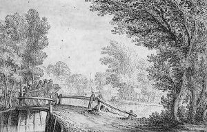 Landscape with a Cart Crossing a Bridge by Nicolaes (Claes) Jansz Visscher