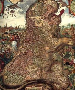 Lion Map (Leo Belgicus) (detail)