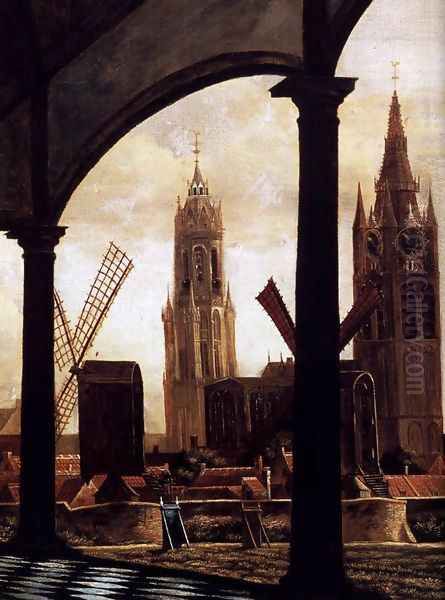 A View of Delft through an Imaginary Loggia 1663 detail - view 1