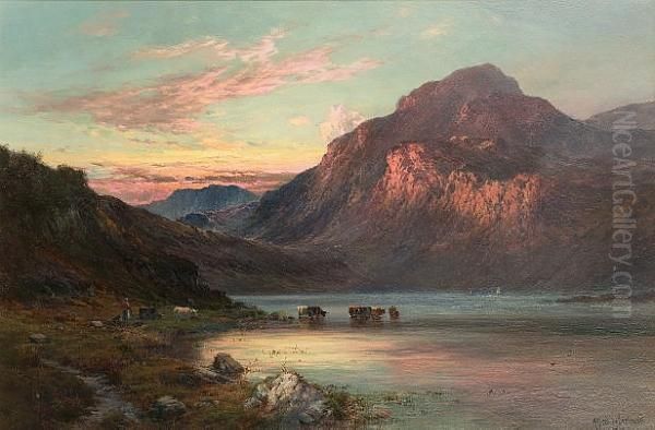 A Perthshire Lake At Sunset - view 1