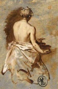 Young Woman with a Nude Back Presenting a Bowl by Nicolas Vleughels