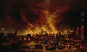 The Great Fire of London in 1666 by Lieve Verschuier
