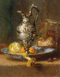 Still Life with a Lemon, Oranges, Bread and a Pitcher by Maria Vos
