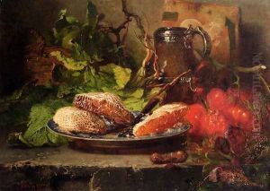Still Life With Honeycombs On A Plate by Maria Vos