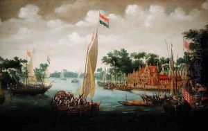A Dutch States Yacht on a River Estuary