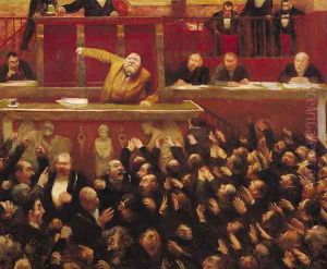 Jean Jaures (1859-1914) Speaking at the Tribune of the Chamber of Deputies, 1903 by Jean Veber