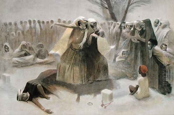 Spring Dance in the Cemetery at Biskra - view 1