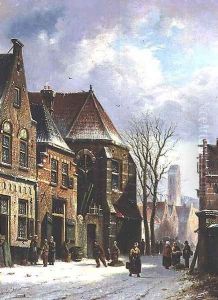 A Dutch Street Scene, 1855 by Pieter Gerard Vertin