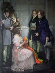 Mrs. Abst Creating the First Belgian Flag, c.1830