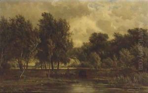 A polder landscape near Gouda by Jan Willem Van Borselen