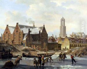 Skaters On A Frozen Canal
