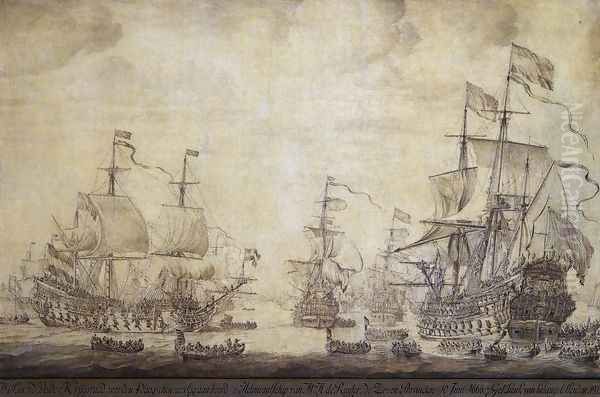 The Council of War on Board 'De Zeven Provincien', the Flagship of Michiel Adriaensz de Ruyter, on 10 June 1666 - view 1