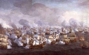 Battle of the Texel, Holland, in 1653 by Willem van de, the Elder Velde