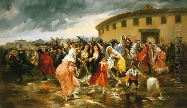 Leaving the Bull Ring in the Rain - view 1