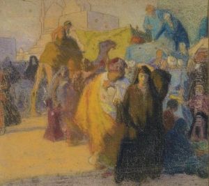 Scene De Marche by Ludwig Deutsch