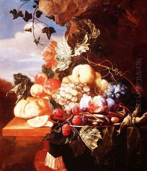 Still life with fruit and flowers - view 1