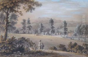 Mother And Child In An Extensive Landscape by Anthony Devis