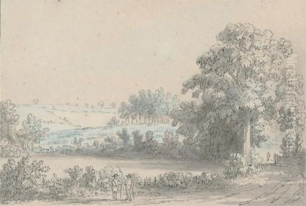 Figures Conversing By The Wayside - view 1