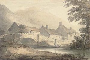 Washerwomen Before A Cottage