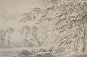 A Woodland Landscape With Deer by Anthony Devis