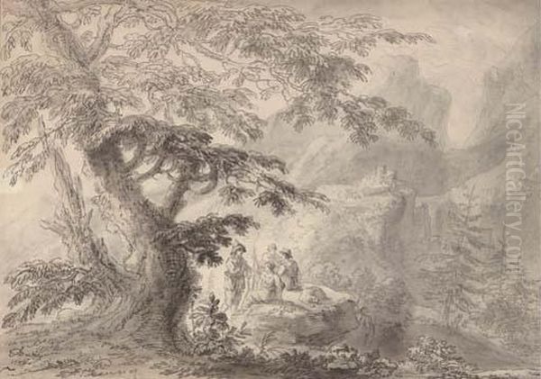 Travellers Ascending A Mountain - view 1