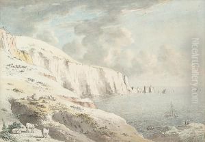 The Needles From Allum Bay, Isle Of Wight by Anthony Devis