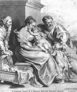 Holy Family with St John and St Elizabeth 1620 by Lucas Vorsterman