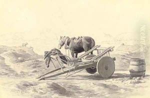 An Irish cart by Cornelius Varley