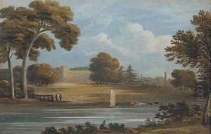 Syon House from the Thames by Cornelius Varley