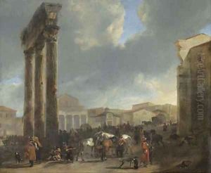 The Campo Vaccino, Rome by Hendrick Verschuring