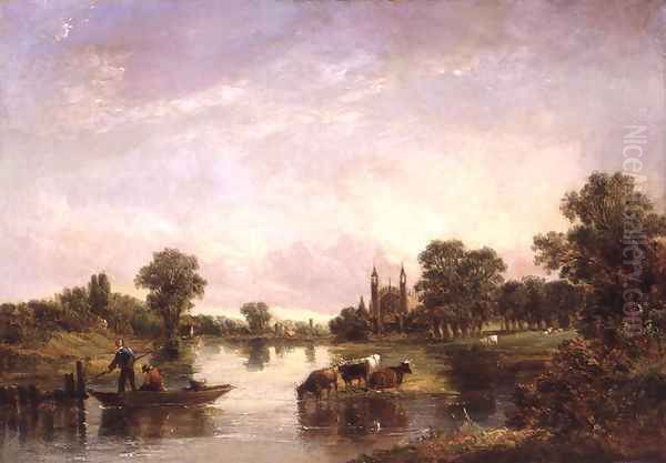 View of Eton College from the Thames, 1850 - view 1