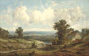 The sunlit rolling hills by Alfred Vickers
