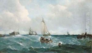 Running into harbour with the tide by Alfred Vickers