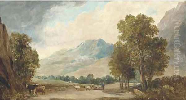 Shepherd and his flock - view 1