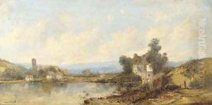 A lakeside town by Alfred Vickers