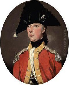Portrait Of An Officer, Thought
To Be Lieutenant Hall, Small Half-length, In The Uniform Of The
Staffordshire Militia by John Downman
