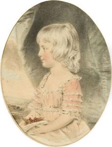 Portrait Of A Young Girl Holding Cherries by John Downman