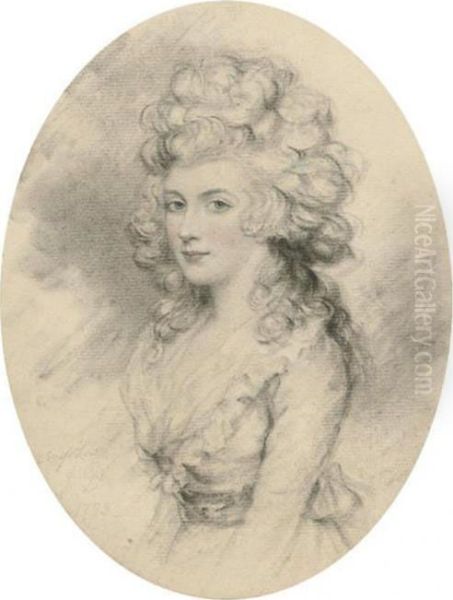 Portrait Of Miss Low, Half-length, With Hair Up - view 1