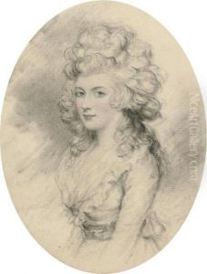 Portrait Of Miss Low, Half-length, With Hair Up by John Downman