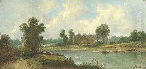 Eton College from the Thames by Alfred Vickers