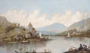 Figures on the bank of the Rhine