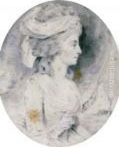Portrait Of Lady, Half-length, In Profile To The Right, Said To Be Mrs. Margaret Wall by John Downman