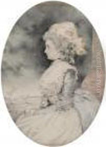 Portrait Of A Young Woman In Profile - view 1