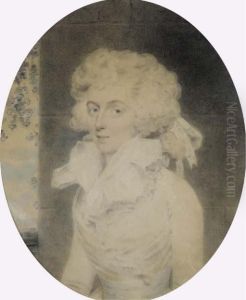 Portrait Of Mrs. William, Half-length, Seated By A Pillar by John Downman