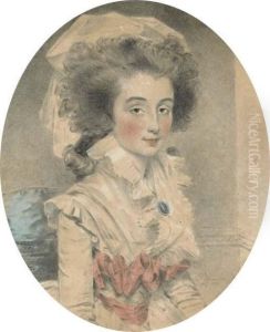 Portrait Of Major Shuttleworth, 
Three-quarter Length, In Profile,wearing A Brown Coat, A View Of The Sea
 Beyond; And A Portrait Ofmrs Shuttleworth, Three-quarter Length, 
Wearing A White Dress And Abonnet, In An Interior (illustrated) by John Downman