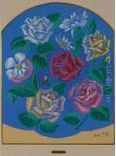 Roses, Marguerites Et Amarilis - view 1