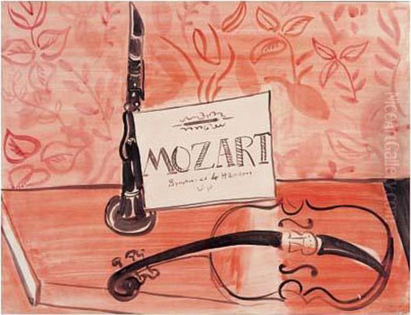 Violon, Flute Et Partitions De Mozart - view 1