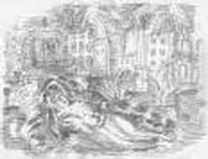 Nu Couche Aux Palmiers Avec Fond De Cote D'azur. Vers 1930. by Raoul Dufy
